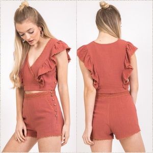 Love Riche | Oatmeal Coord Set with Crochet Trim large